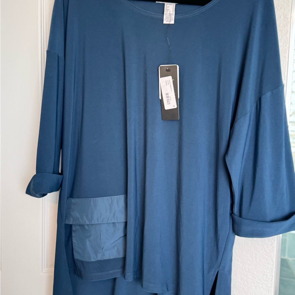 Joseph Ribkoff Teal Tunic with Pocket Detail